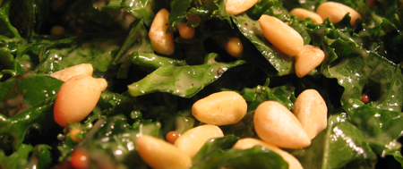 kale and pine nuts