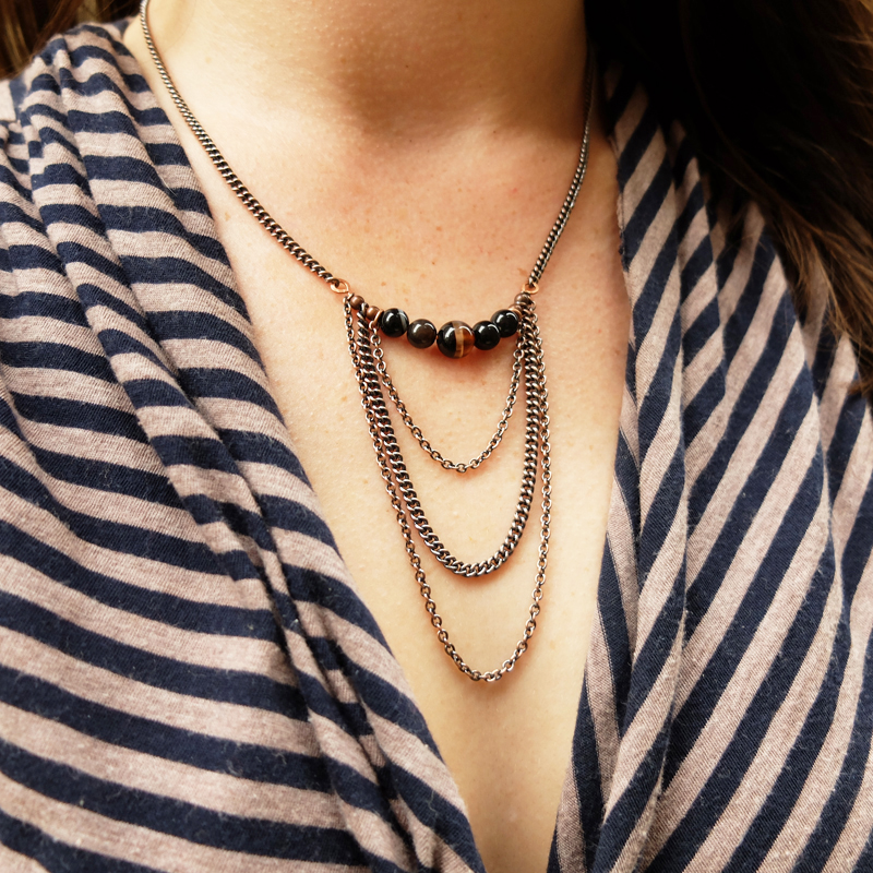 Black Agate Necklace - Walton7-101 Meanwhile B Jewelry